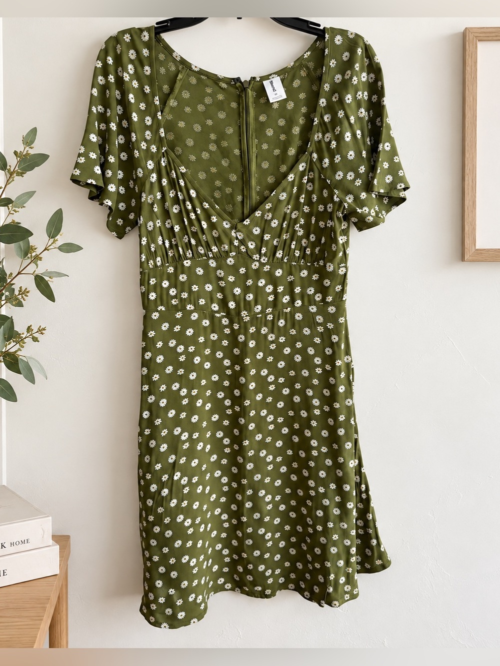 Abound Brand Green Daisy Milkmaid Dress XS Prairie Spring Easter Romantic